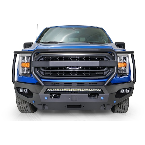 Fab Fours BUMPER TRUCK FRONT One Piece Design Direct Fit Mounting Hardware Included With Grille Guard FF21-X4750-1 - main